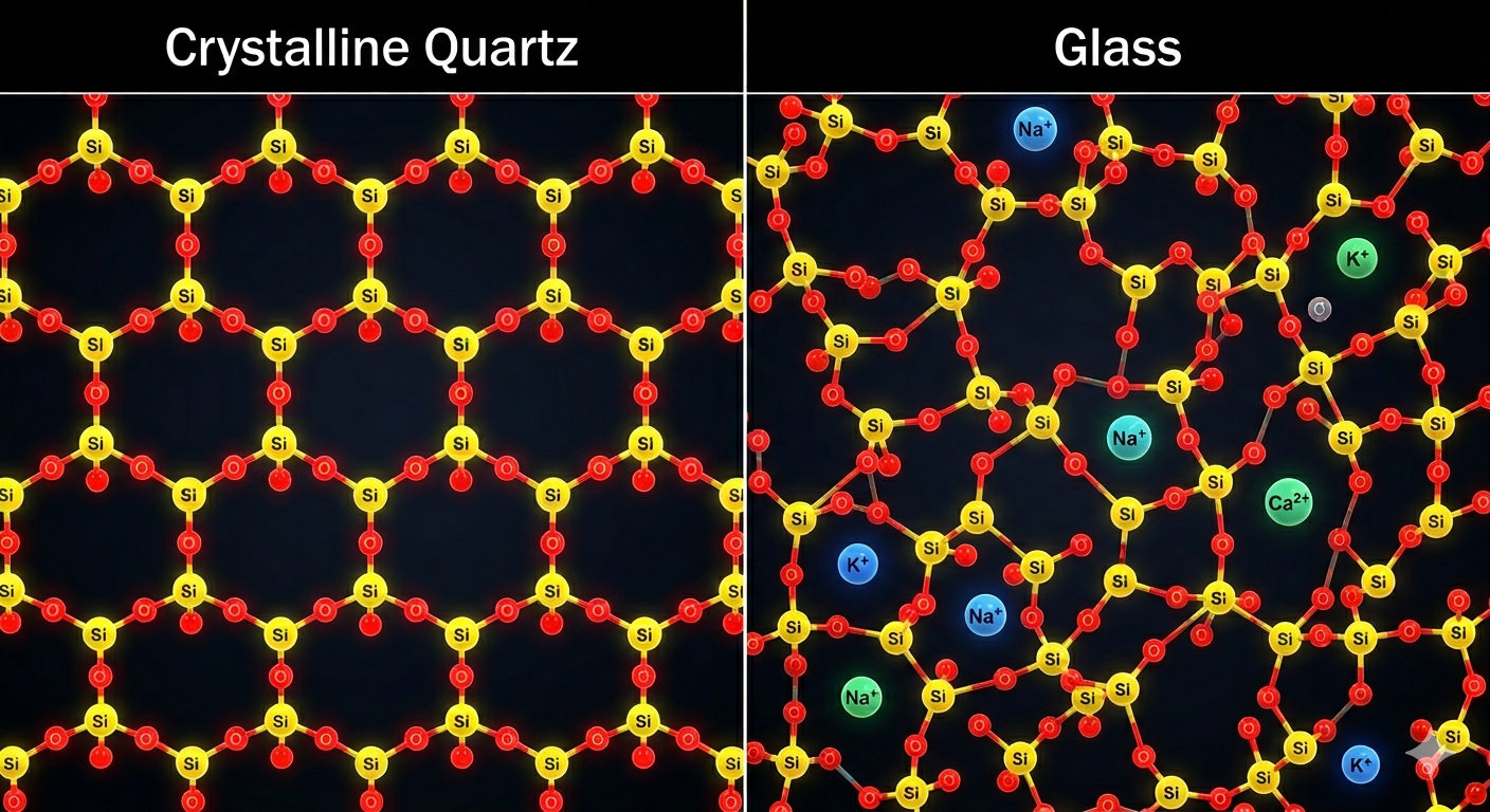Crystalline Quartz vs Amorphous Murano Glass